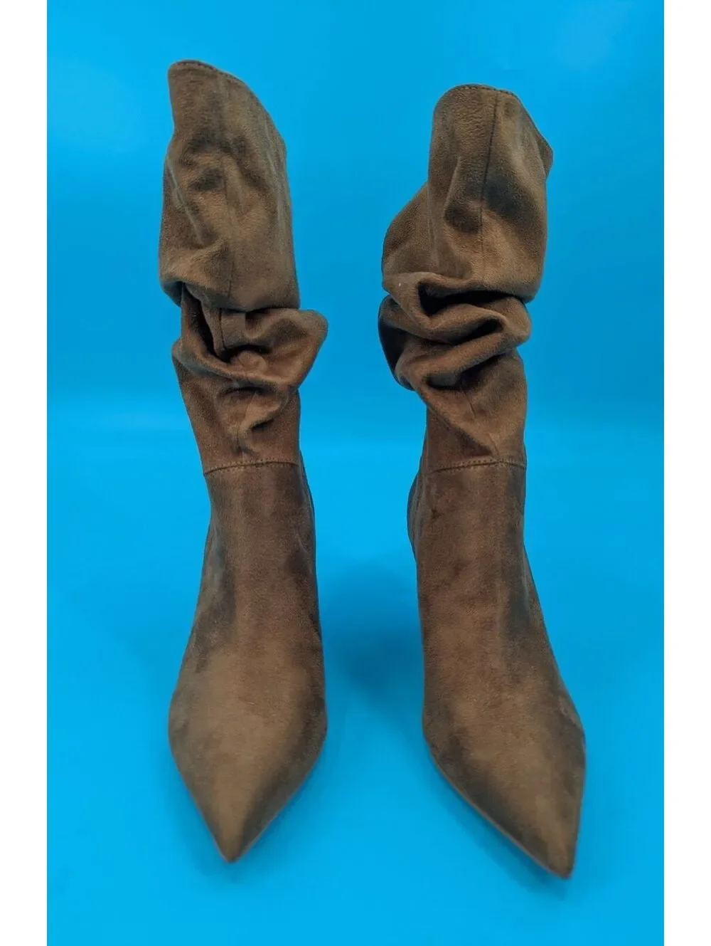 Nine West Brown Mycki suede slouch pointed toe ankle boots Size 6 NWOB Was $159
